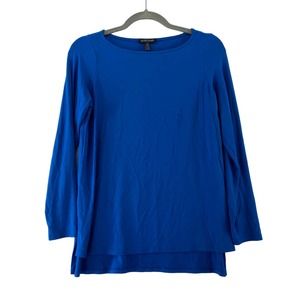 Eileen Fisher Blue Slong Sleeve Top Size Petite Small‎